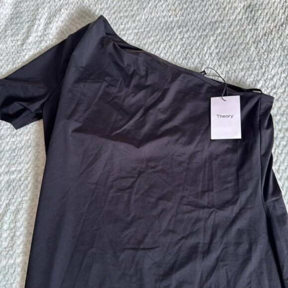 NWT Theory Extra Large Black Over The Shoulder Dress - Picture 3 of 6